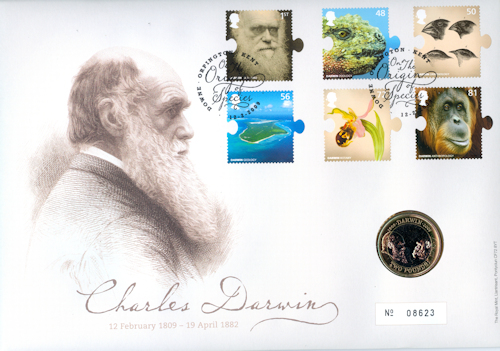 2009 Darwin Stamp and Coin