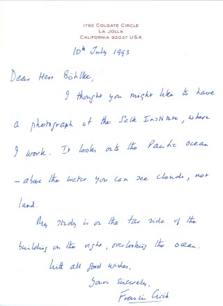 Crick Letter & Photo