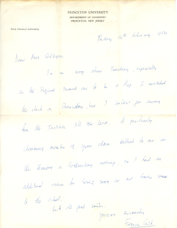 Letter by Francis Crick