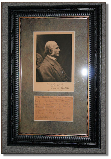 Francis Galton Signed Letter