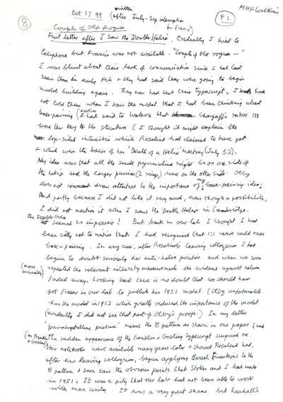 Maurice Wilkins Manuscript